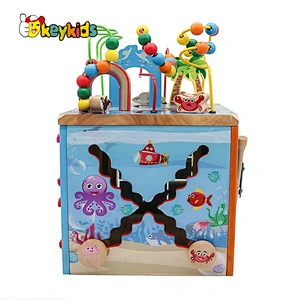 Hot Sale Educational Wooden Ocean Busy Cube For Kids W12D193
