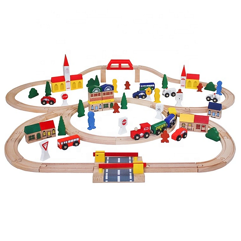 Educational Children Train Track Set Wooden For Wholesale W04C080