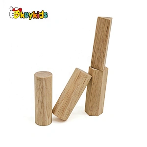 Top sale 12 pieces wooden children building blocks for wholesale W13A178