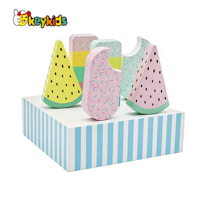 Customize pretend play wooden ice cream set toy for kids W10B314