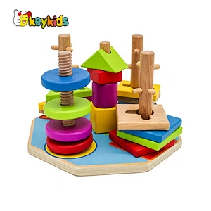 2019 New design stacking wooden baby shape sorter for early development W13E084