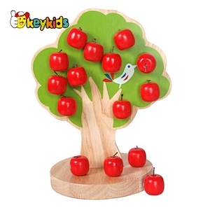 New design children toy wooden magnetic apple tree W01A091