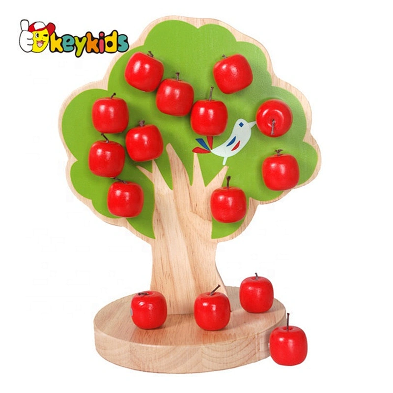 New design children toy wooden magnetic apple tree W01A091