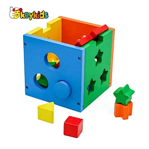 2019 New arrival shape sorting wooden learning boxes for toddlers W12D117
