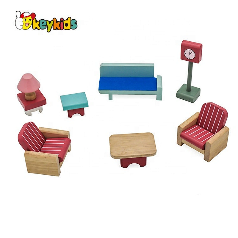 On sale pretend play mini wooden doll house furnitures for kids W06B101