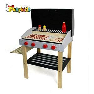 Top sale children role play children wooden toy bbq for wholesale W10D123