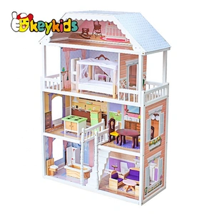 2019 Top sale large princess wooden dollhouse for wholesale W06A218