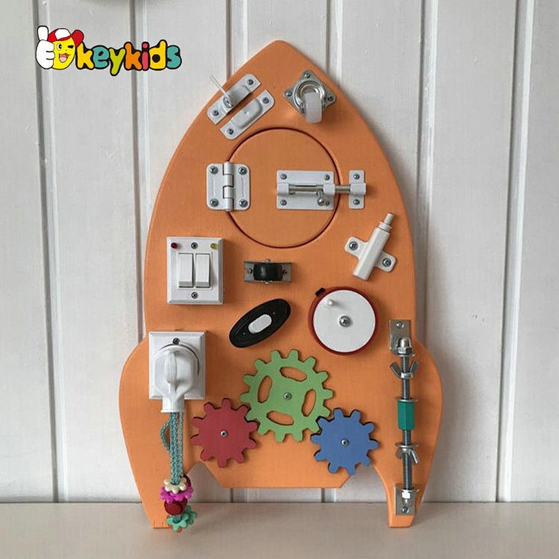 Rocket Busy Board 2021 Educational Wooden for Preschool W12D256 Funny Toys,other Educational Toys 29*43 Cm Colorful Eco-friendly
