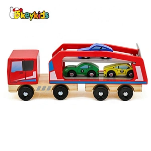 New kids mini wooden toy tractor and trailer for wholesale W04A413