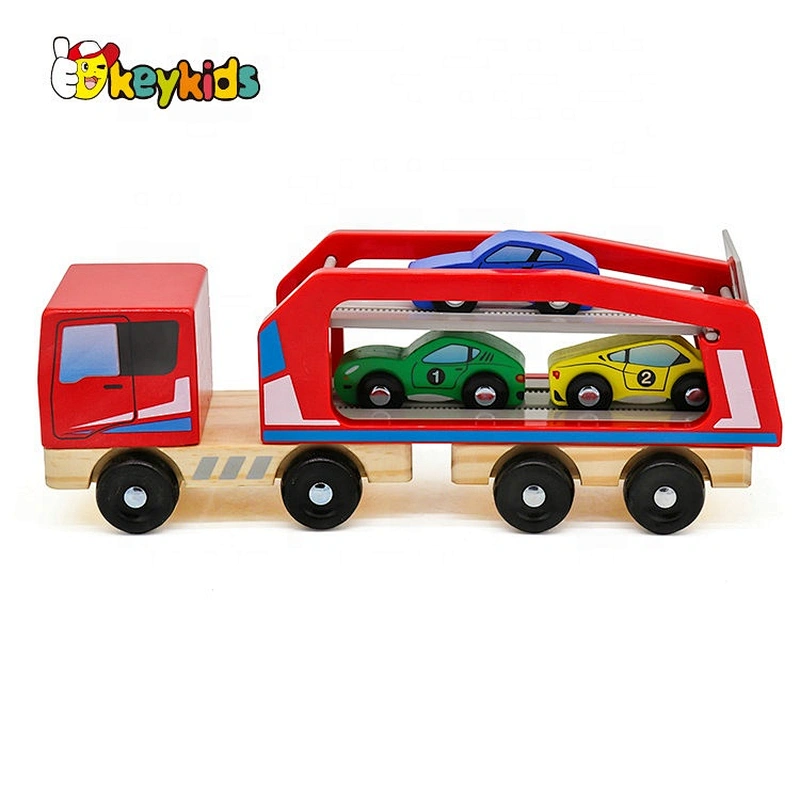 New kids mini wooden toy tractor and trailer for wholesale W04A413