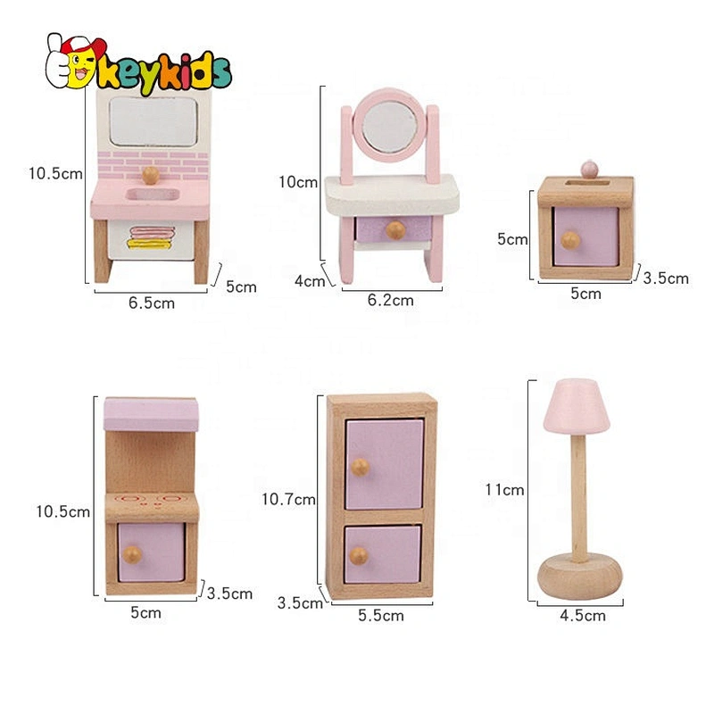 New released children wooden miniature room kits for pretend play W06A388