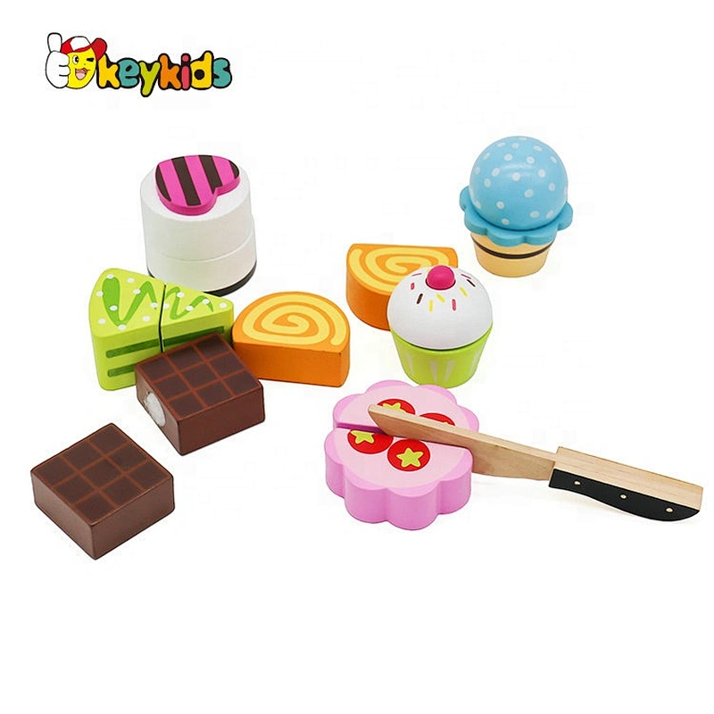 New hottest simulation play wooden doll cake set toy for children W10B356