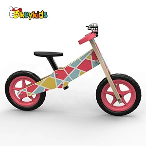 high quality girls pink wooden push bicycle with customize W16C274