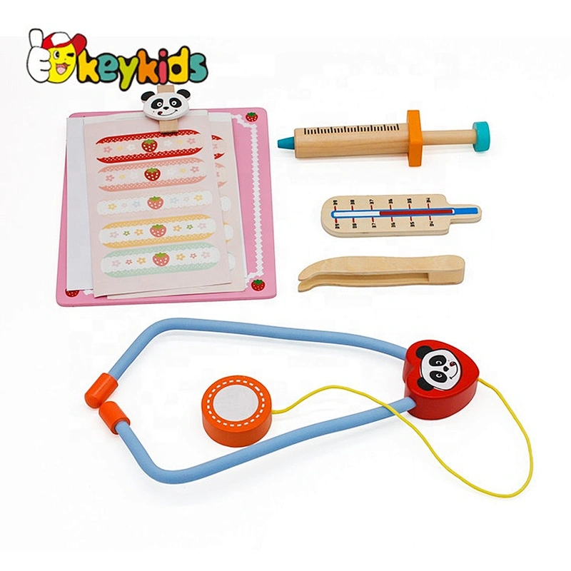 New children pretend play wooden doctor set toy for wholesale W10D012B