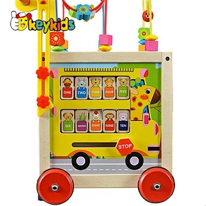 On sale educational wooden push walker for baby W16E055