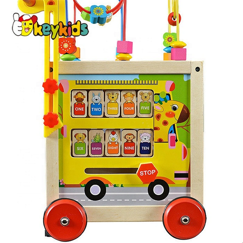 On sale educational wooden push walker for baby W16E055