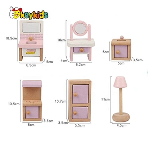 New fashion pink wooden mini dollhouse kits for girls W06A385