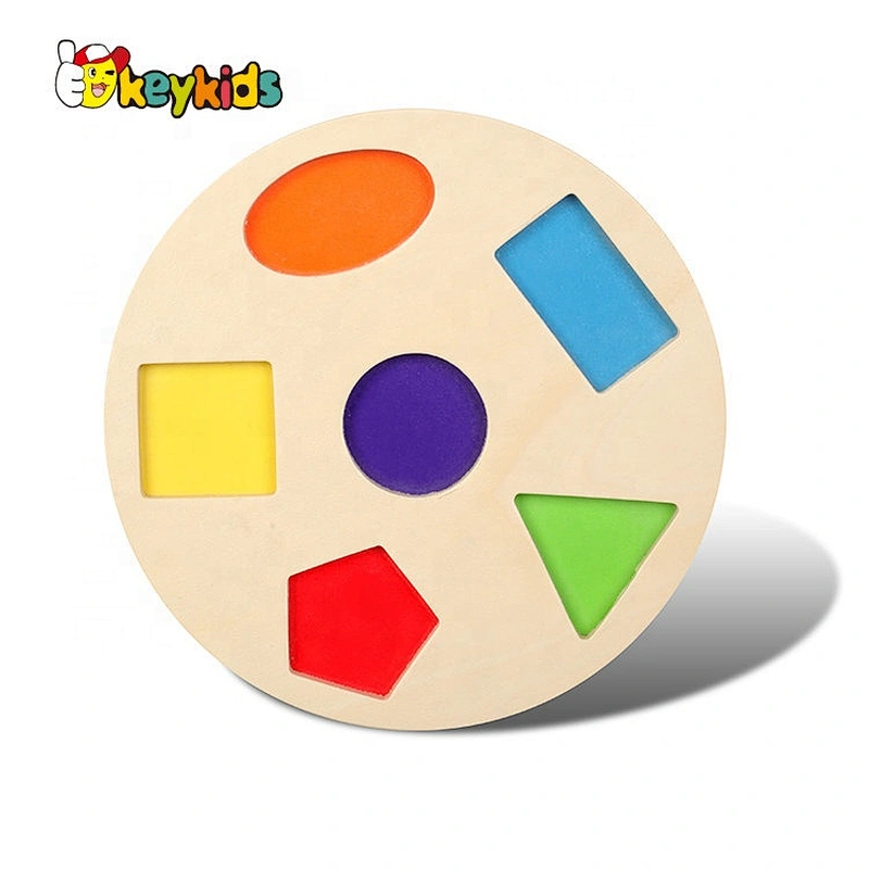 New design baby wooden shape matching toy with knob W13E112
