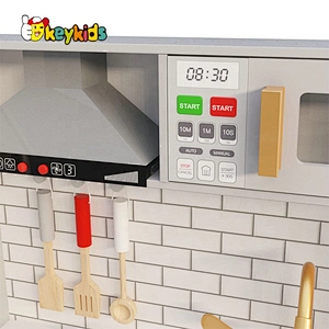 New released children wooden electronic kitchen toy with realistic functions W10C514