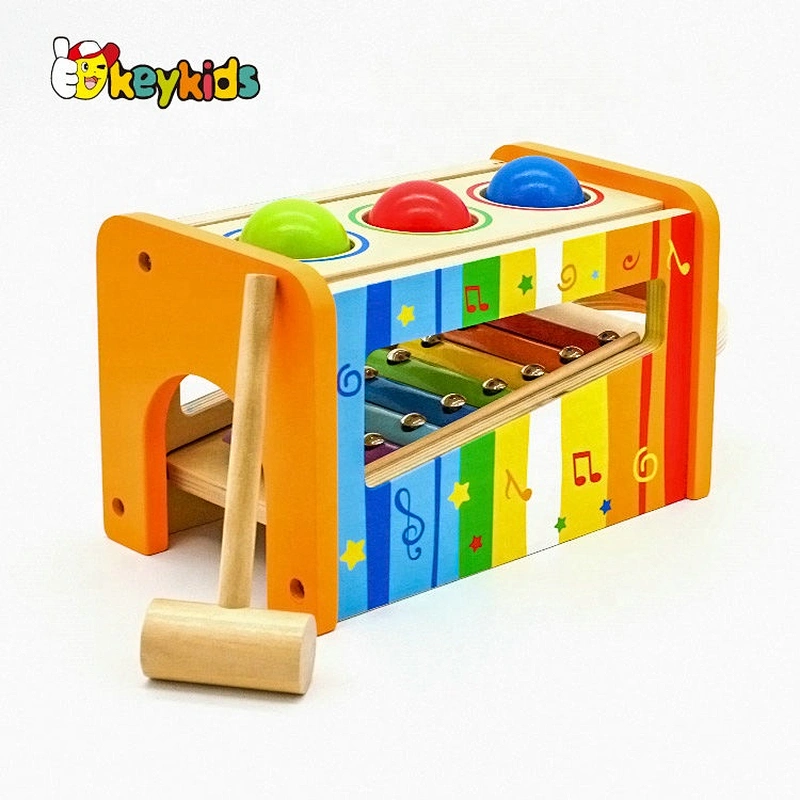 On Sale Wooden Musical Learning Toys Pound And Tap Bench With Xylophone W07C068
