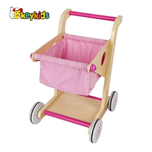 Top sale pretend play wooden toy grocery cart for kids W16E150B