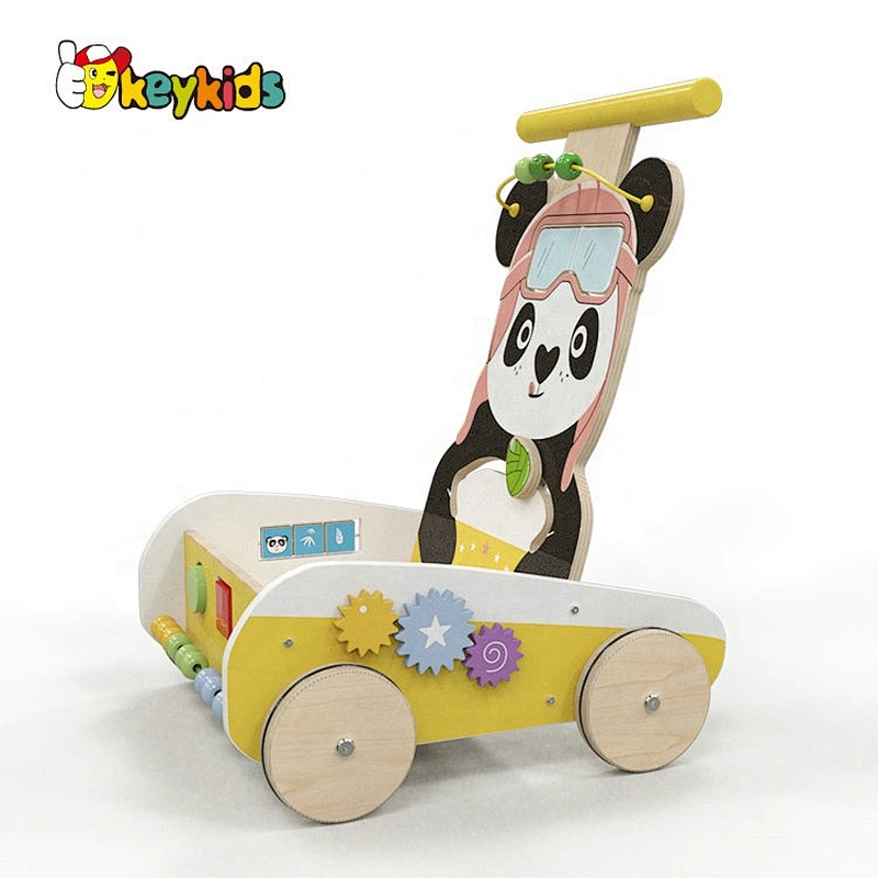 Customize activity fun wooden kids wagon for pull along W16E156A