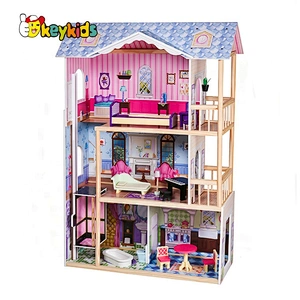 New style 13 furniture pieces children luxury wooden toy dream cottages W06A225