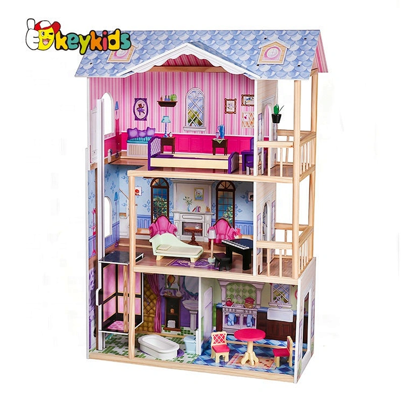 New style 13 furniture pieces children luxury wooden toy dream cottages W06A225