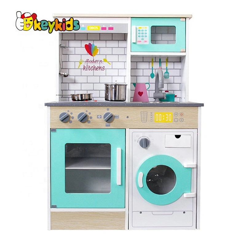 New released kids wooden toy kitchen with washer W10C576