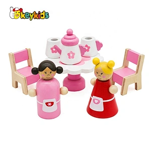 Top sale pink wooden girls dolls house for wholesale W06A171