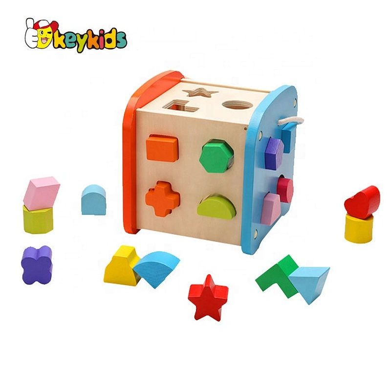 New arrived educational wooden shape sorting cube for children W12D201