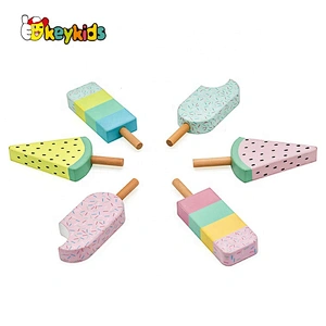 Customize pretend play wooden ice cream set toy for kids W10B314