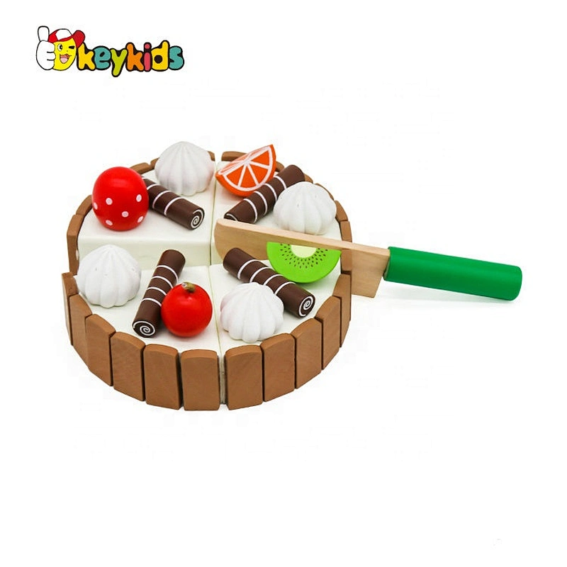 Most Popular Pretend Cutting Cake Set Kids Wooden Pretend Play Set W10B321
