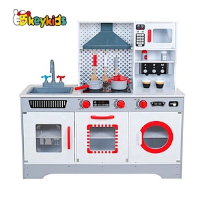 Newly released large children wooden toy kitchen with sounds W10C467