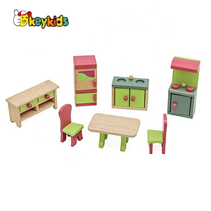 On sale pretend play mini wooden doll house furnitures for kids W06B101