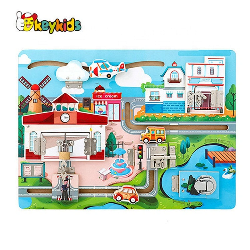 Top Sale Wooden Toddler Activity Busy Board For Wholesale W12D127