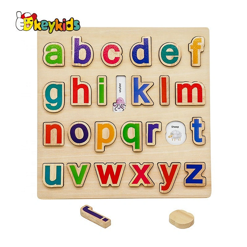 Customize kids educational wooden abc learning toy for sale W14B126