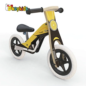 New arrived yellow wooden retro balance bike for children W16C295