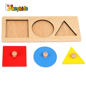 High quality baby montessori wooden puzzles with knob W12F101