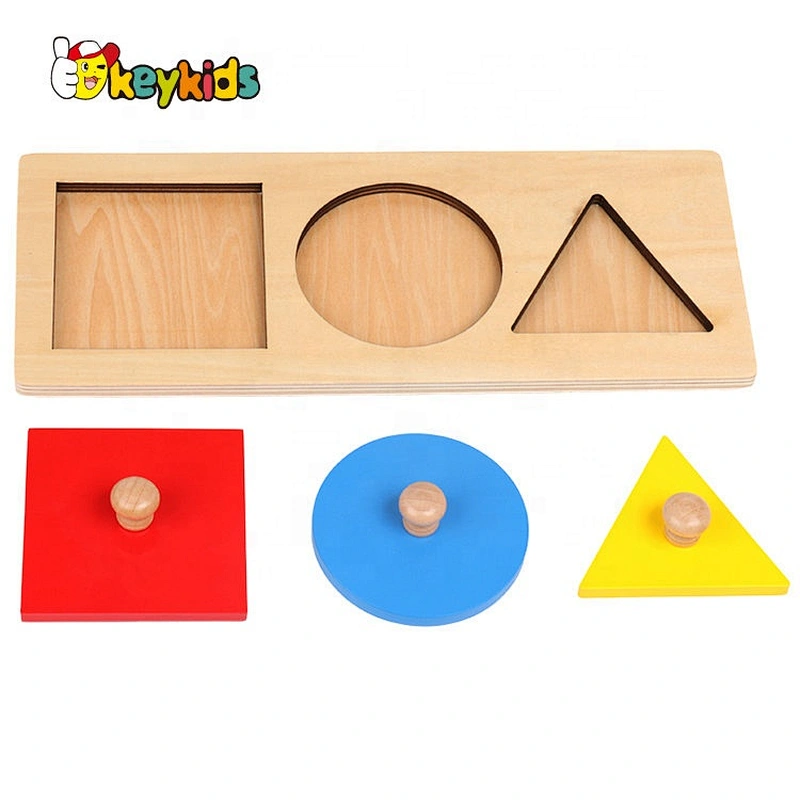 High quality baby montessori wooden puzzles with knob W12F101