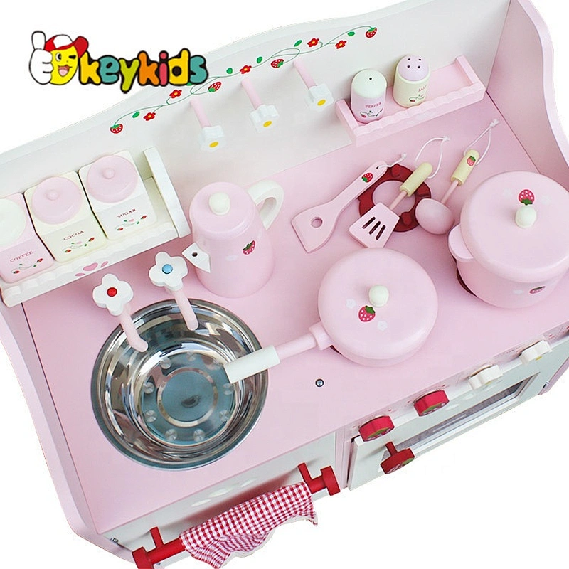 Stock wooden kitchen toy for kids,strawberry wooden toy kitchen set toy for children WJ279058