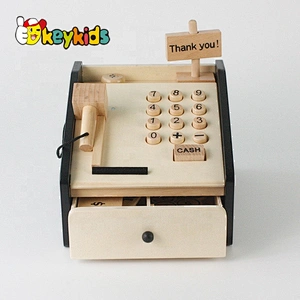 Top sale kids wooden pretend play toy cash register for wholesale W10A066