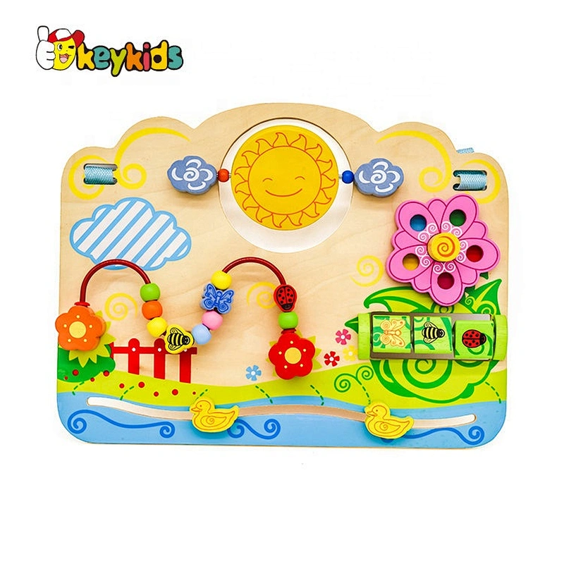 New hottest early education busy board wooden toddler activity board for baby diy W12D082