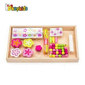 Hot sale educational wooden lacing toy for kids W11E097