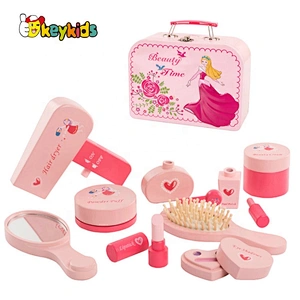 Customize simulation play wooden doll makeup kit for girls W10D271