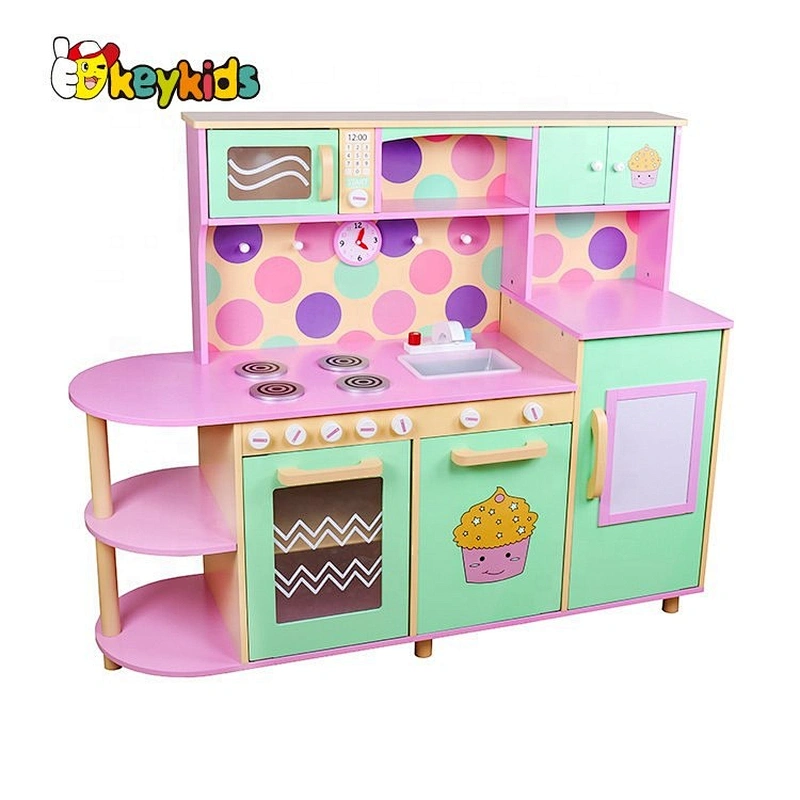 New design large kitchen wooden kids cooking toys for pretend play W10C283