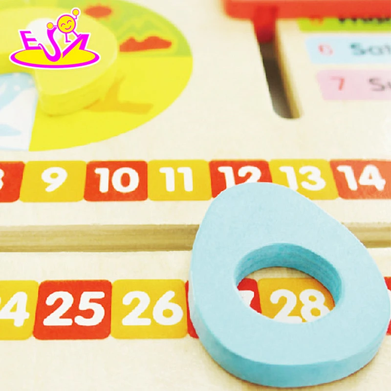 new fashion educational calendar wooden first toy for baby development W09F001