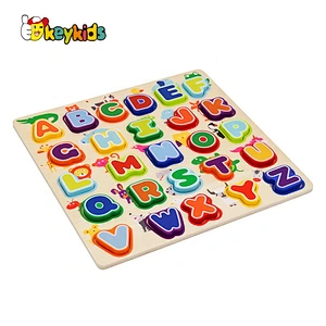 Top Sale Educational Wooden Animal Abc Puzzle For Children W14B113
