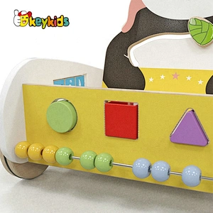 Customize activity fun wooden kids wagon for pull along W16E156A