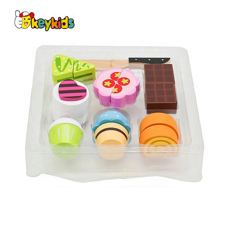 New hottest simulation play wooden doll cake set toy for children W10B356